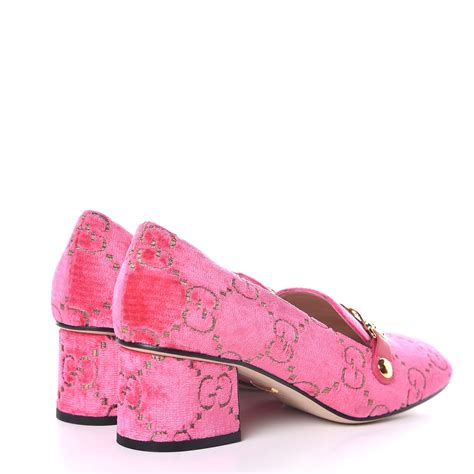 gucci sylvie velvet pink shoes|Gucci jordaan velvet loafer.